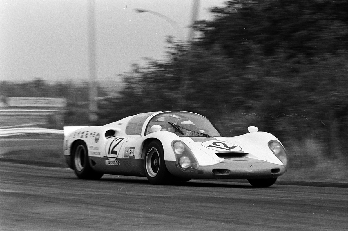 Former Toyota works driver Funakoda won in a Porsche.