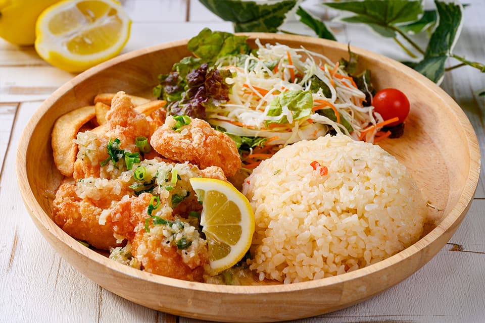Green Onion Salt Lemon Fried Chicken Plate