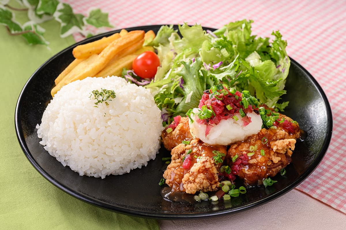 Plum Grated Daikon Fried Chicken Plate