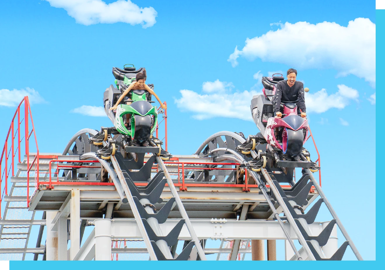 Motorcycle-type roller coaster GP Racers