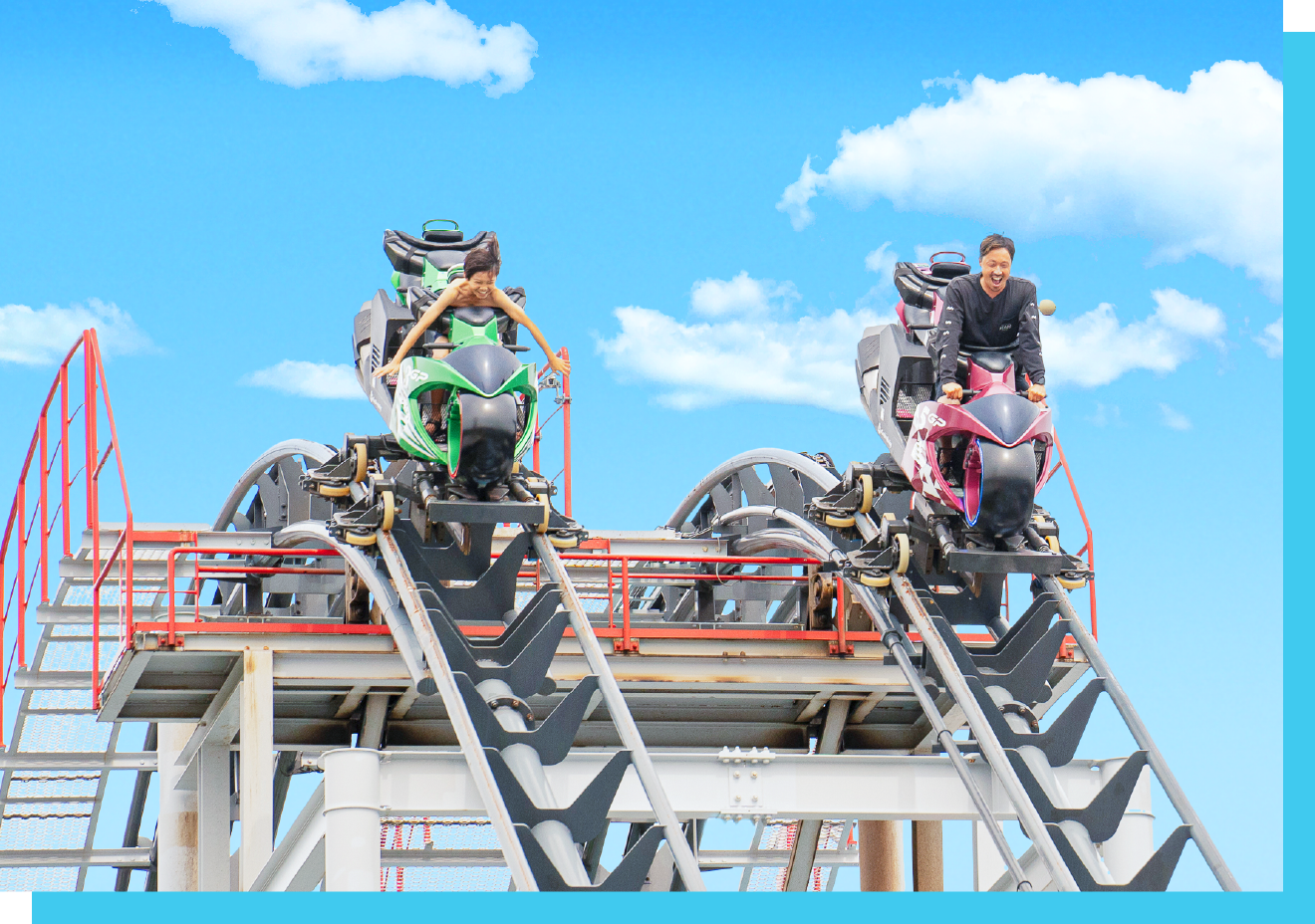 Motorcycle-type roller coaster GP Racers