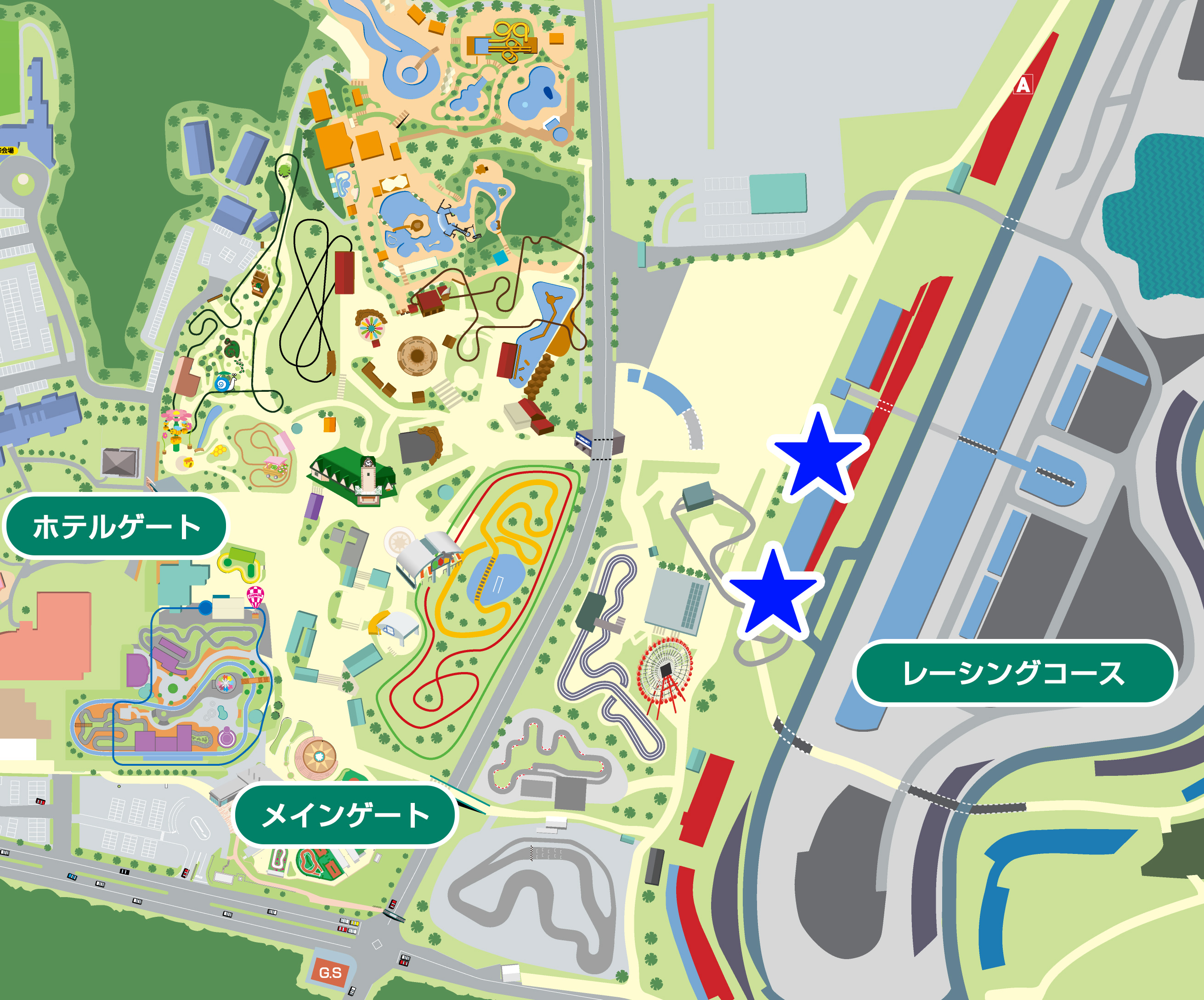 Map Excellent surrounding environment with restrooms and dining options nearby! Seats close to SUZUKA CIRCUIT PARK area