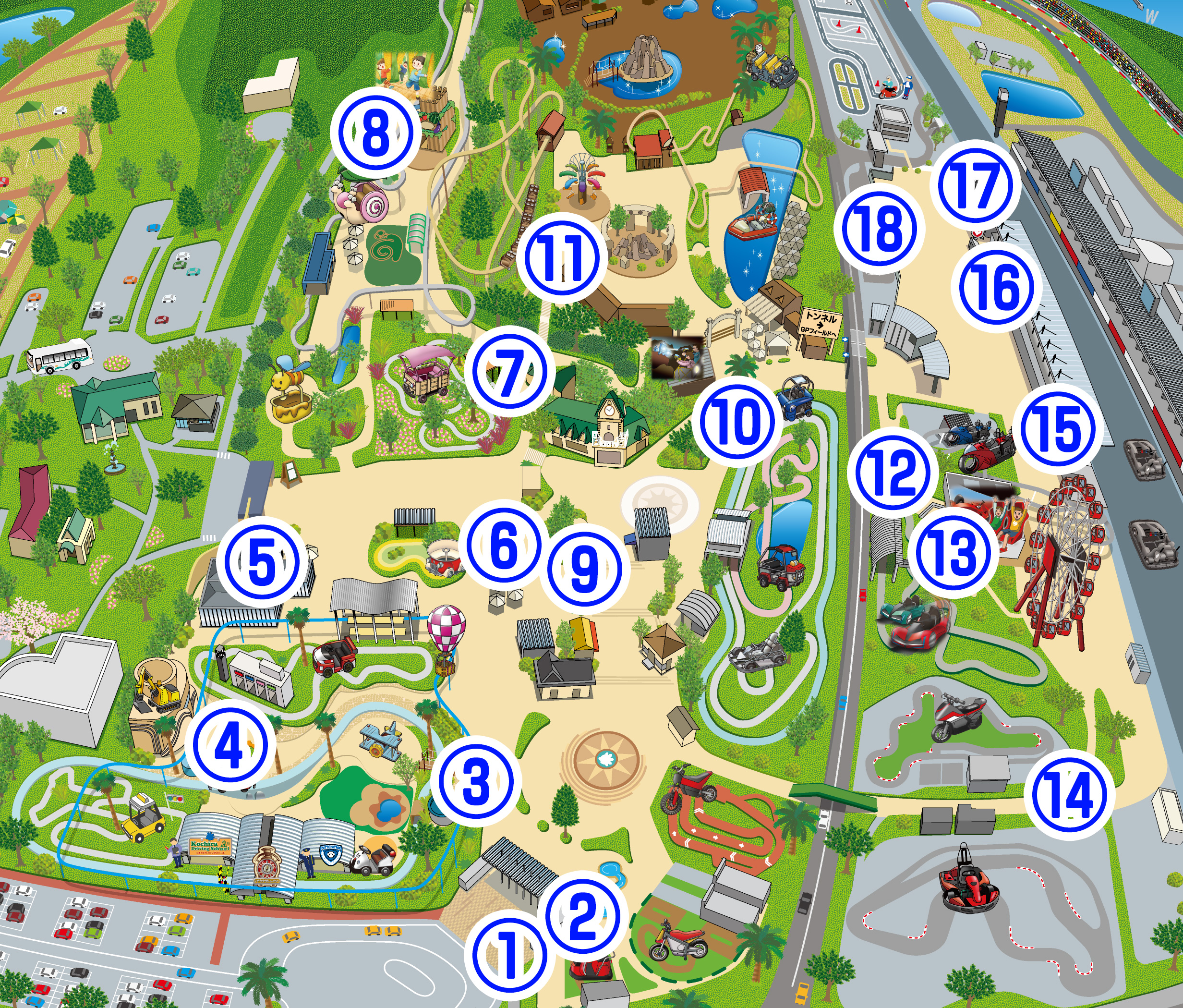 Map of restrooms with diaper changing stations