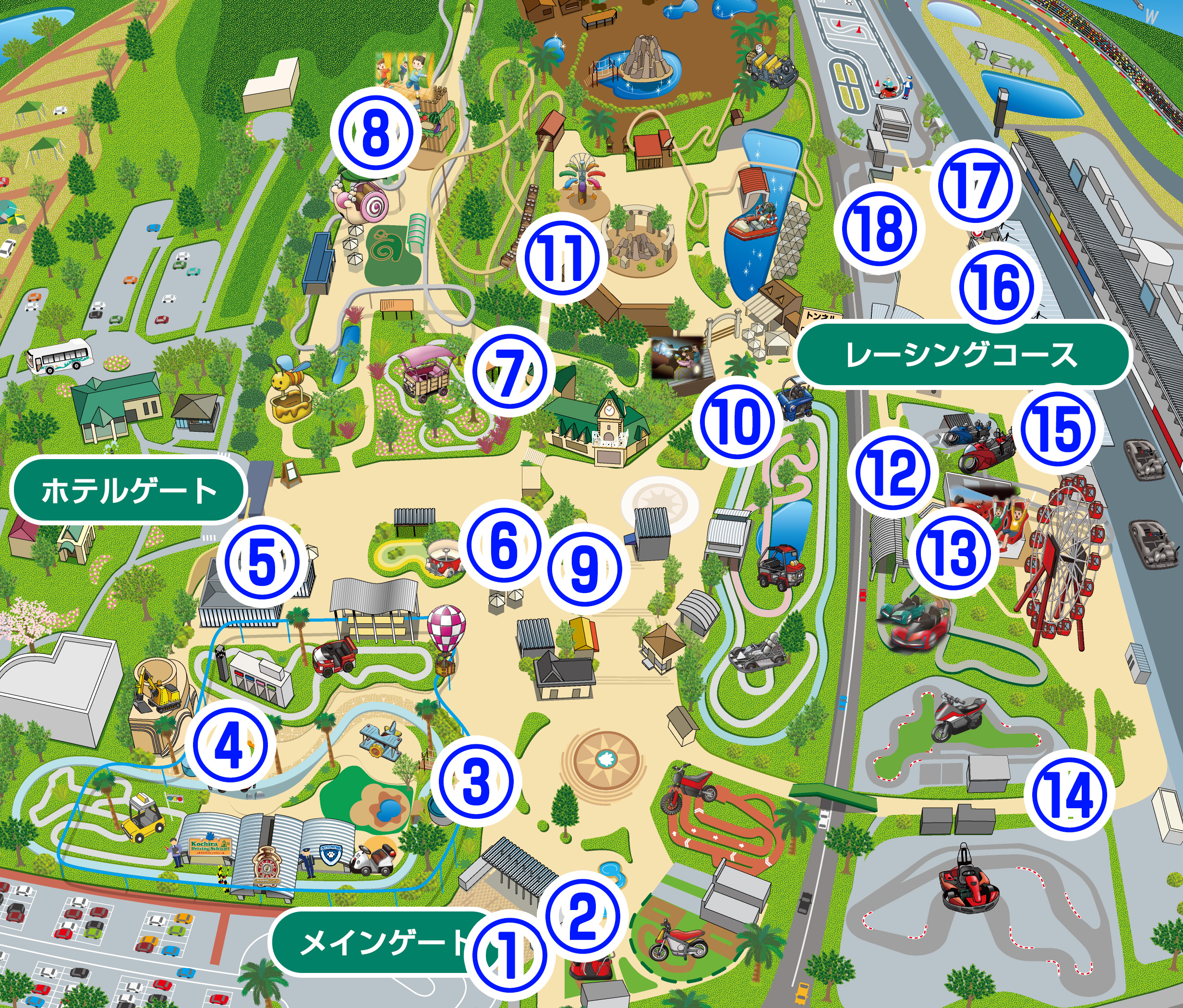 Map of restrooms with diaper changing stations