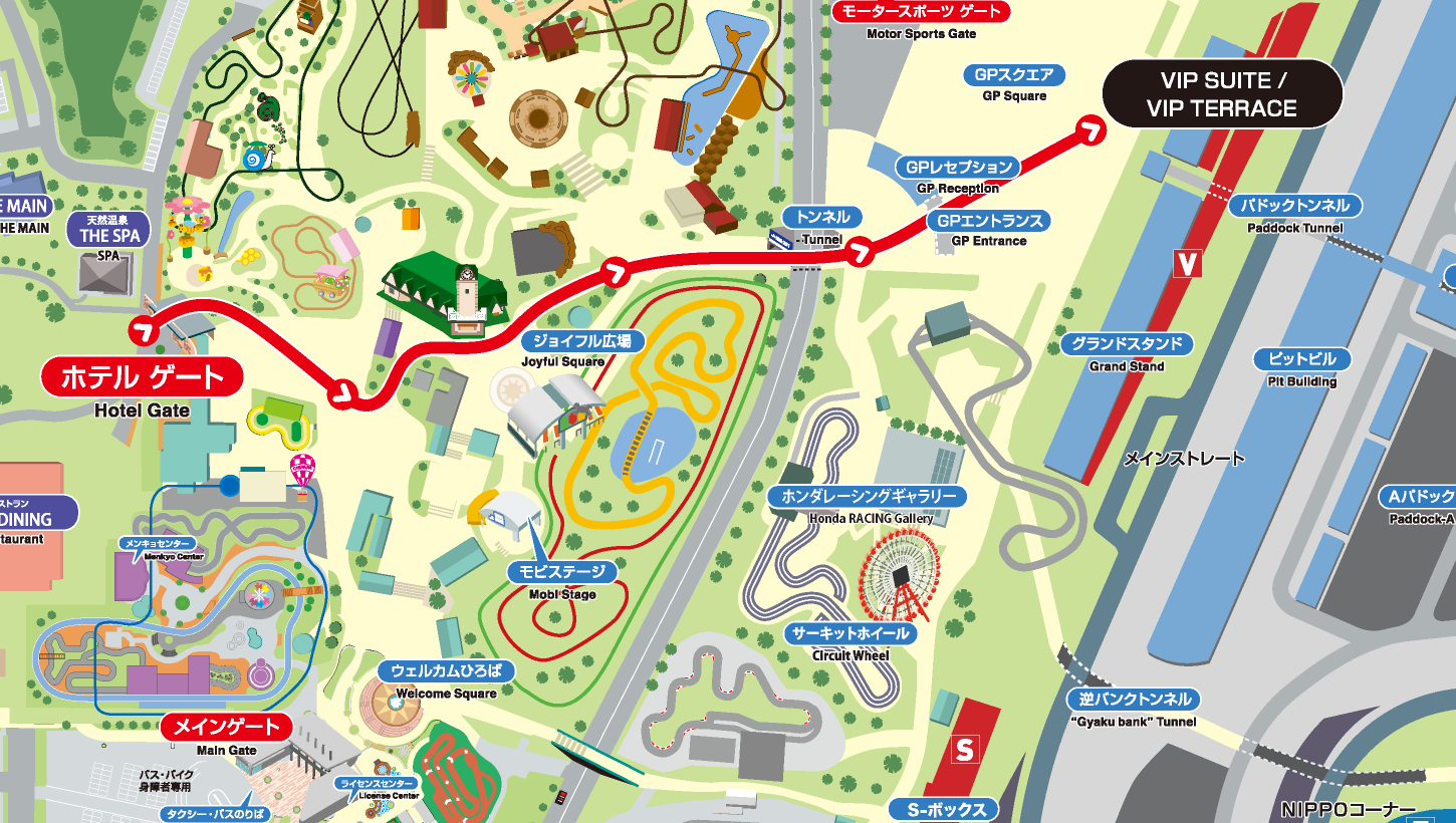 Map from Hotel Gate to VIP SUITE