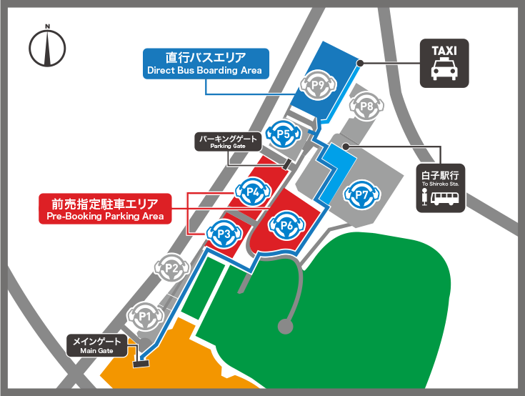 正面駐車場・各種バス乗り場MAP 3月27日（金）