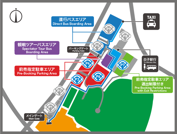 正面駐車場・各種バス乗り場MAP 3月29日（日）