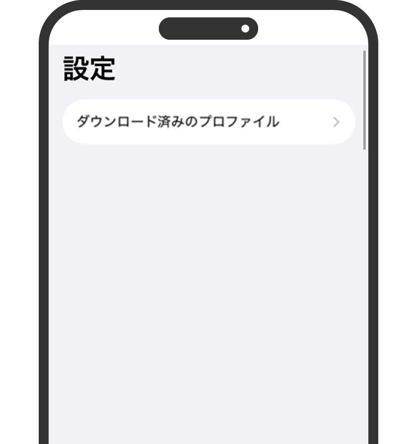 設定アプリから「ダウンロード済みのプロファイル」を選択